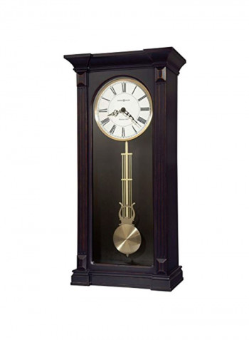 Wall Hanging Pendulum Clock Brown/Gold/White 65x32x16centimeter
