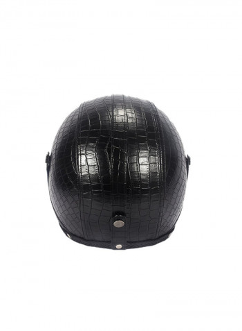 Open Face Leather Motorcycle Helmet