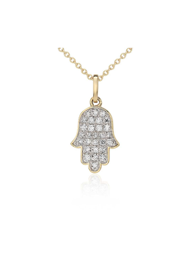 Hamssa Full Diamond Pendant Necklace