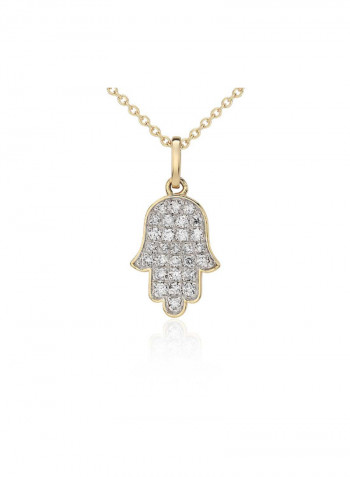 Hamssa Full Diamond Pendant Necklace