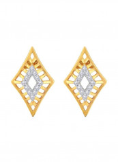 18 Karat Yellow Gold 0.11 Ct Diamond Studded Earrings