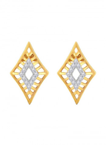 18 Karat Yellow Gold 0.11 Ct Diamond Studded Earrings