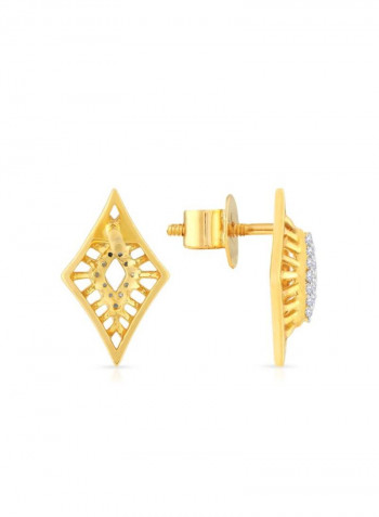 18 Karat Yellow Gold 0.11 Ct Diamond Studded Earrings