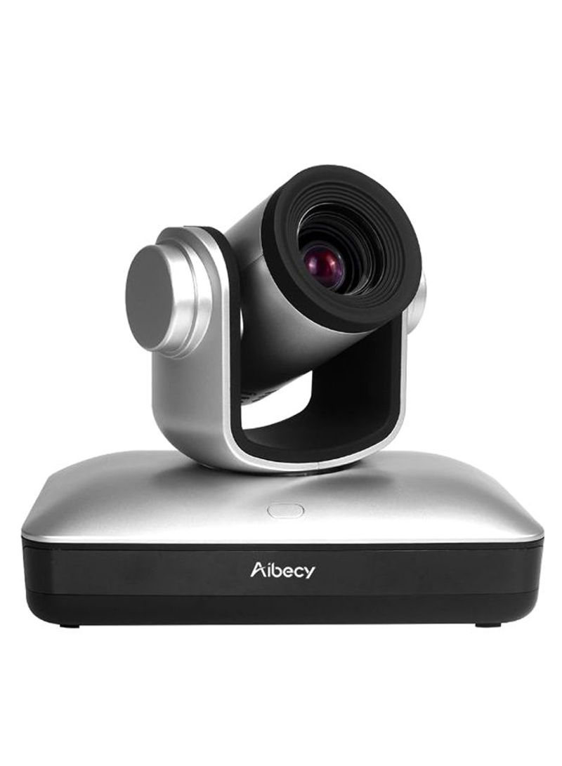 Aibecy Full HD 1080P Video Conference Cam 12X Optical Zoom Auto Focus USB2.0 PTZ Camera with Remote Control for Business Live Meeting Recording Training 28.0 x 26.0cm Silver