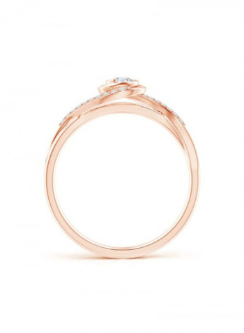 Bypass Round Diamond Spiral Solitaire Ring