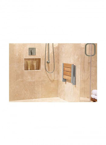 Folding Shower Seat Brown/Silver 22.4 x 5.5 x 18.1 iinch