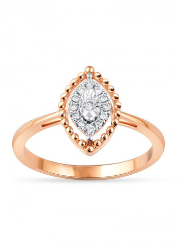 18 Karat Rose Gold 0.10 Carat Diamond Ring