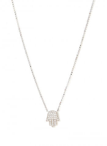 18K White Gold Diamond Studded Necklace