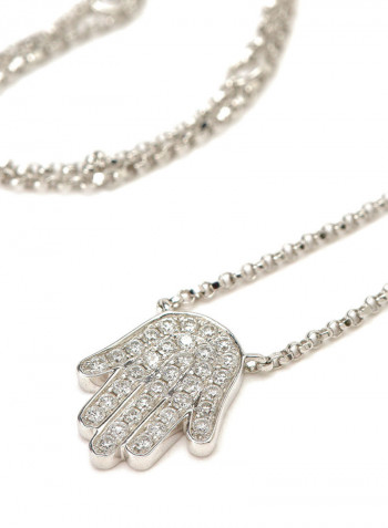 18K White Gold Diamond Studded Necklace