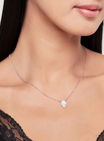 18K White Gold Diamond Studded Necklace
