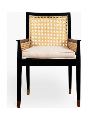 Bahama Rattan Arm Chair Beige/Black 57x56x89cm