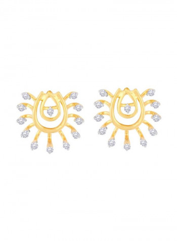 18 Karat Yellow Gold Diamond Studded Earrings