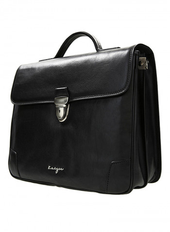 Stateman Genuine Leather Briefcase Bag Black