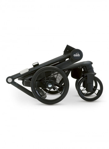 Taski Stroller With Car Seat - White/Black