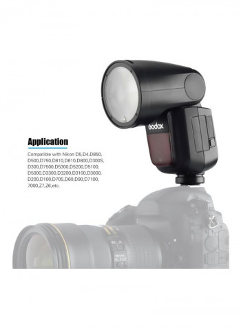 Professional Speedlite Round Head Camera Flash - US Plug Black