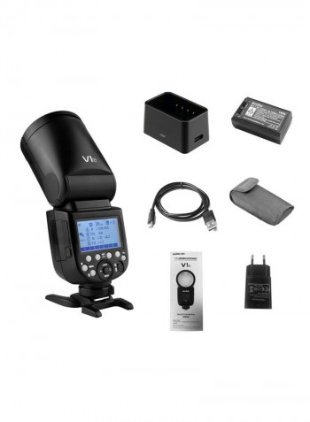 Wireless Speedlite Round Head Camera Flash Black