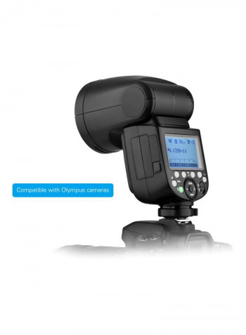 Wireless Speedlite Round Head Camera Flash 22.7x9.7x20.5centimeter Black