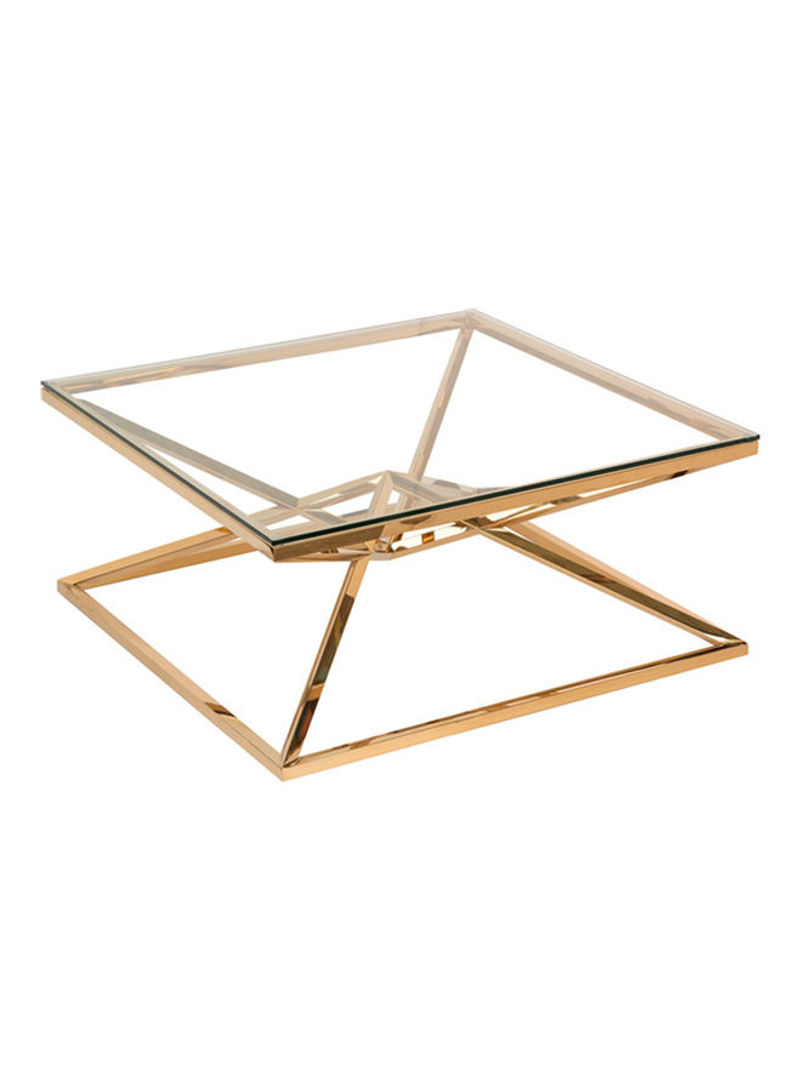 Helix Coffee Table Clear/Gold 100x100x45cm
