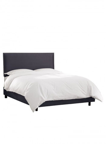 Burling Nail Button Border Bed With Mattress Blue 180 x 200centimeter