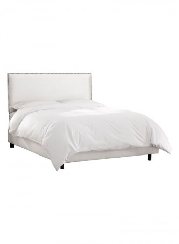 Burling Nail Button Border Bed With Mattress White 180 x 200centimeter