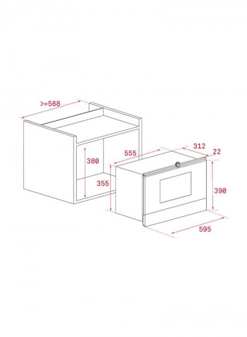 MS 622 BI L Built-in Mechanical Microwave With Ceramic Base 22 l 1400 W 40584102 Black / Stainless Steel