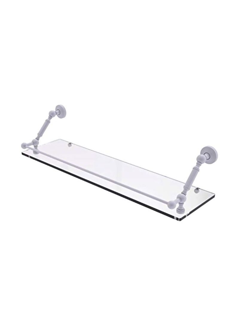 Waverly Place Floating Gallery Rail Glass Shelf White/Clear 30inch