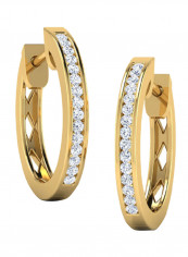 18K Gold Exquisite Design Creolla Diamond Earring