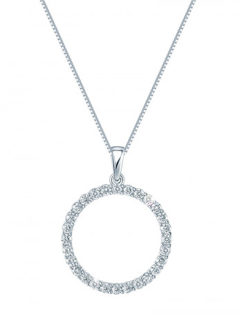 White Gold 0.25 Carat Diamond Circle Pendant