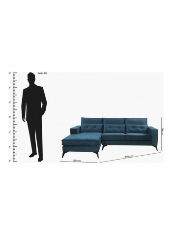 Clover Left Corner Sofa Blue 84 x 160 x 240cm