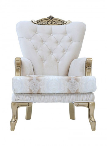 Maxiin 1 Seater Classic Fabric Sofa, Beige Beige/Gold L 227 X W 90 X H 104cm
