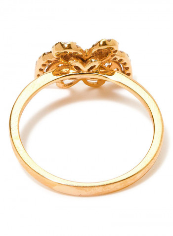 18K Gold Butterfly Design Diamond Ring