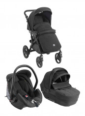 Stroller With Carrier And Diaper Bag - Black