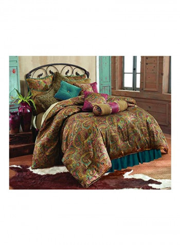 4-Piece Western Comforter Set Polyester Multicolour Super King