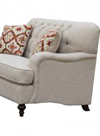 Dorothy 3-Seater Sofa With 2-Pillows Beige 97x215cm