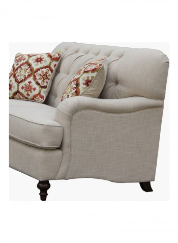 Dorothy 3-Seater Sofa With 2-Pillows Beige 97x215cm