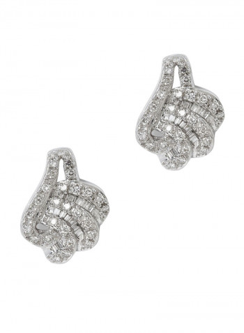 18 Karat White Gold Diamond Earrings