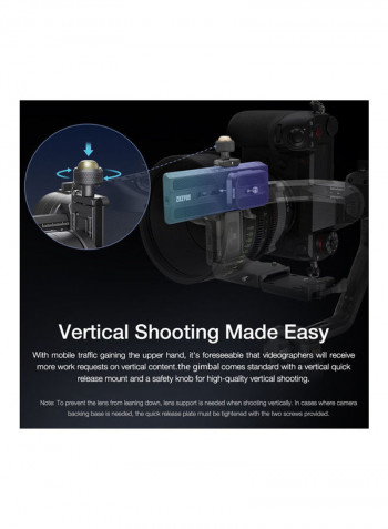 Crane 2S Combo Professional 3-Axis Handheld Gimbal Stabilizer With TransMount Mini Black