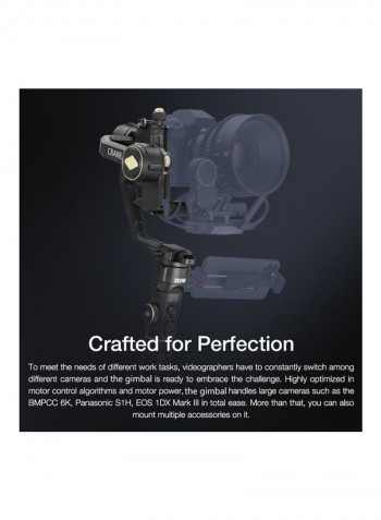 Crane 2S Combo Professional 3-Axis Handheld Gimbal Stabilizer With TransMount Mini Black