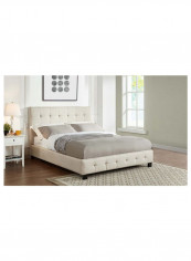 Blind Tufted Bed With Mattress Beige 180 x 200centimeter