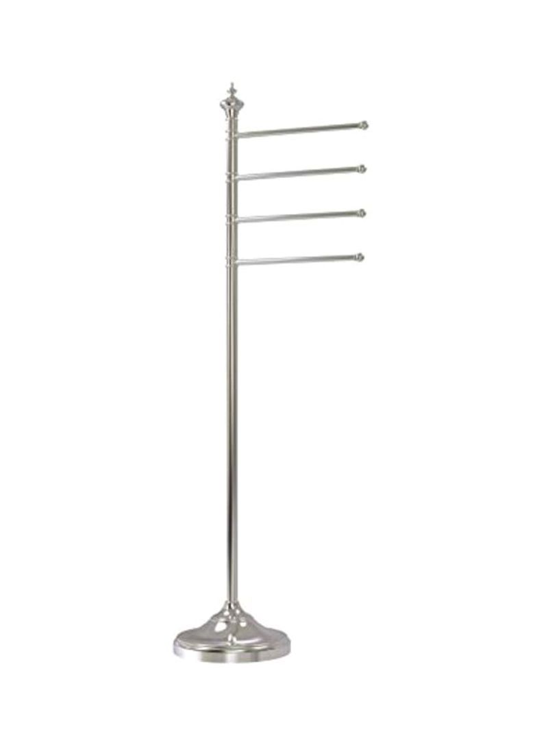 Towel Holder With 4 Arms Satin Nickel 18.6x10.5x49inch