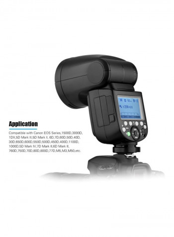 Professional Speedlite Round Head Camera Flash - EU Plug Black