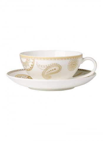 12-Piece Anmut Samarah Tea Cup And Saucer Set White/Gold