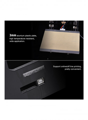 A3-S Assembled Desktop 3D Printer 31.5 x 33.3 x 37.5centimeter Black