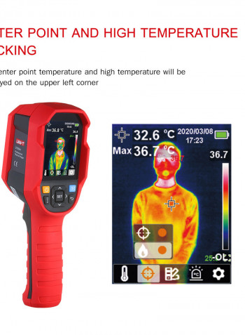 UNI-T Professional Thermal Imaging Camera With High Temperature Buzzer Alarm Red 34 x 12.5 x 16cm