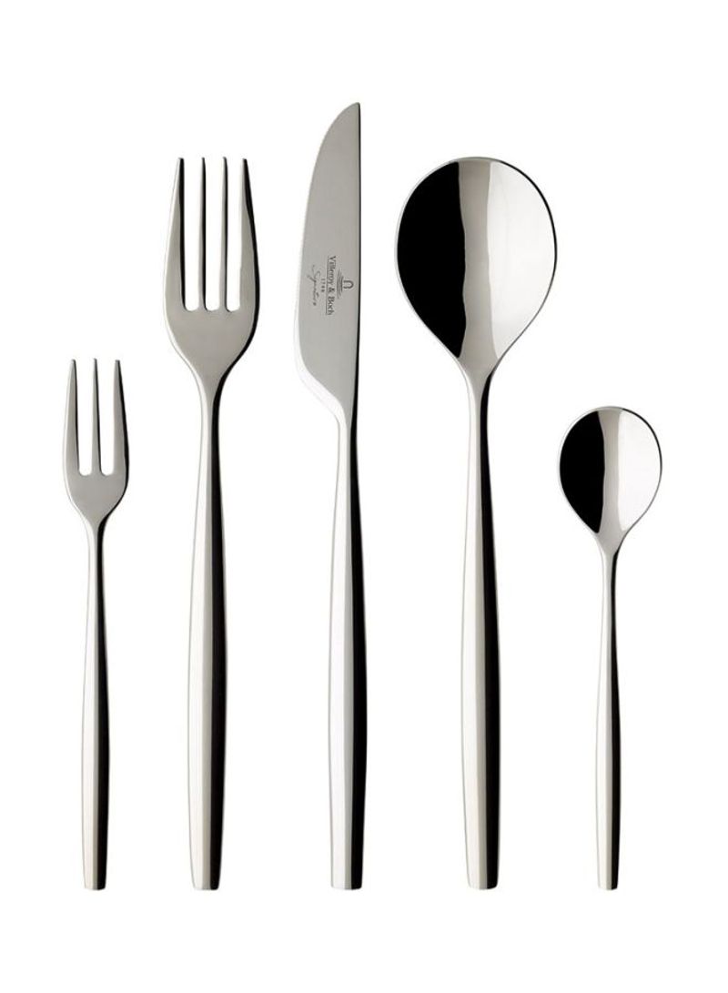 30-Piece Metrochic Cutlery set Silver 420x270x50millimeter