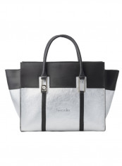 Hellen Colourblock Pattern Shoulder Bag Silver/Black تقييمات Hellen Colourblock Pattern Shoulder Bag Silver/Black