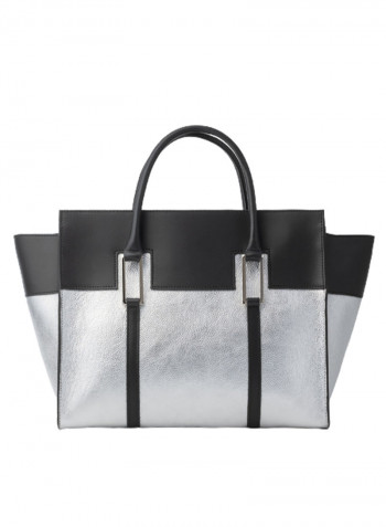 Hellen Colourblock Pattern Shoulder Bag Silver/Black