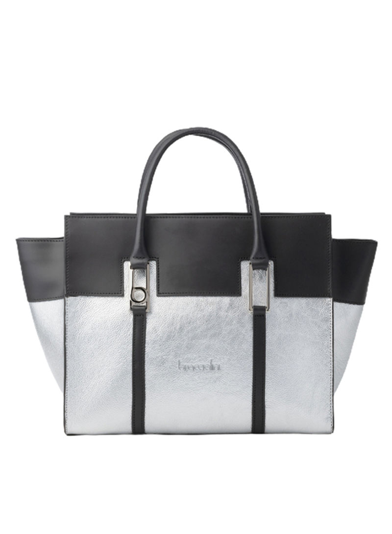 Hellen Colourblock Pattern Shoulder Bag Silver/Black