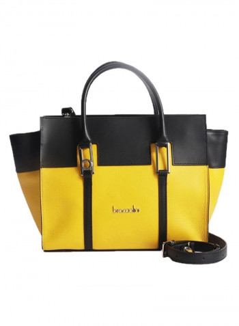 Hellen Colourblock Pattern Shoulder Bag Yellow/Black