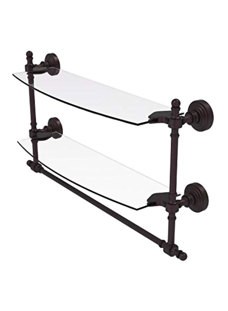 Retro Wave Collection Towel Bar Glass Shelf Brown/Clear 18inch